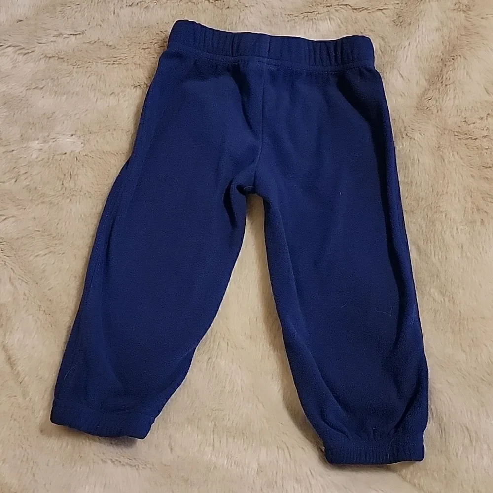 CARTER'S 2-PIECE BLUE AND GRAY FLEECE PULLOVER AND PANTS, SIZE 12 MONTHS